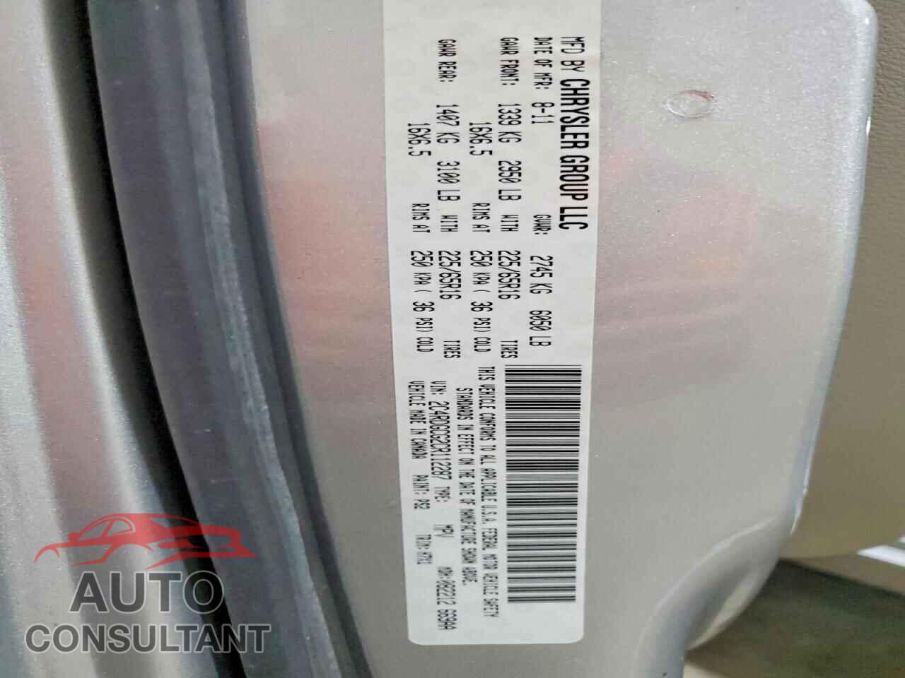 DODGE CARAVAN 2012 - 2C4RDGCG2CR112287