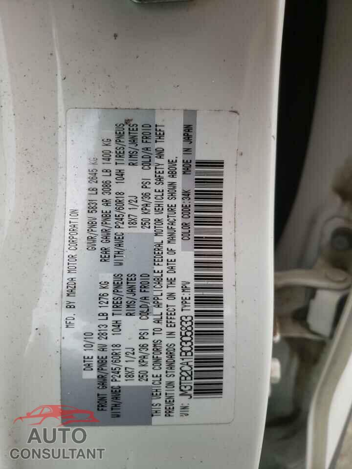 MAZDA CX-9 2011 - JM3TB2CA1B0305833
