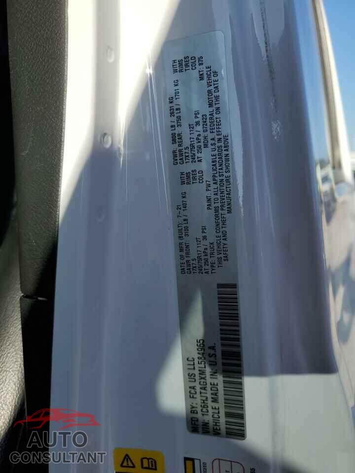 JEEP GLADIATOR 2021 - 1C6HJTAGXML584965