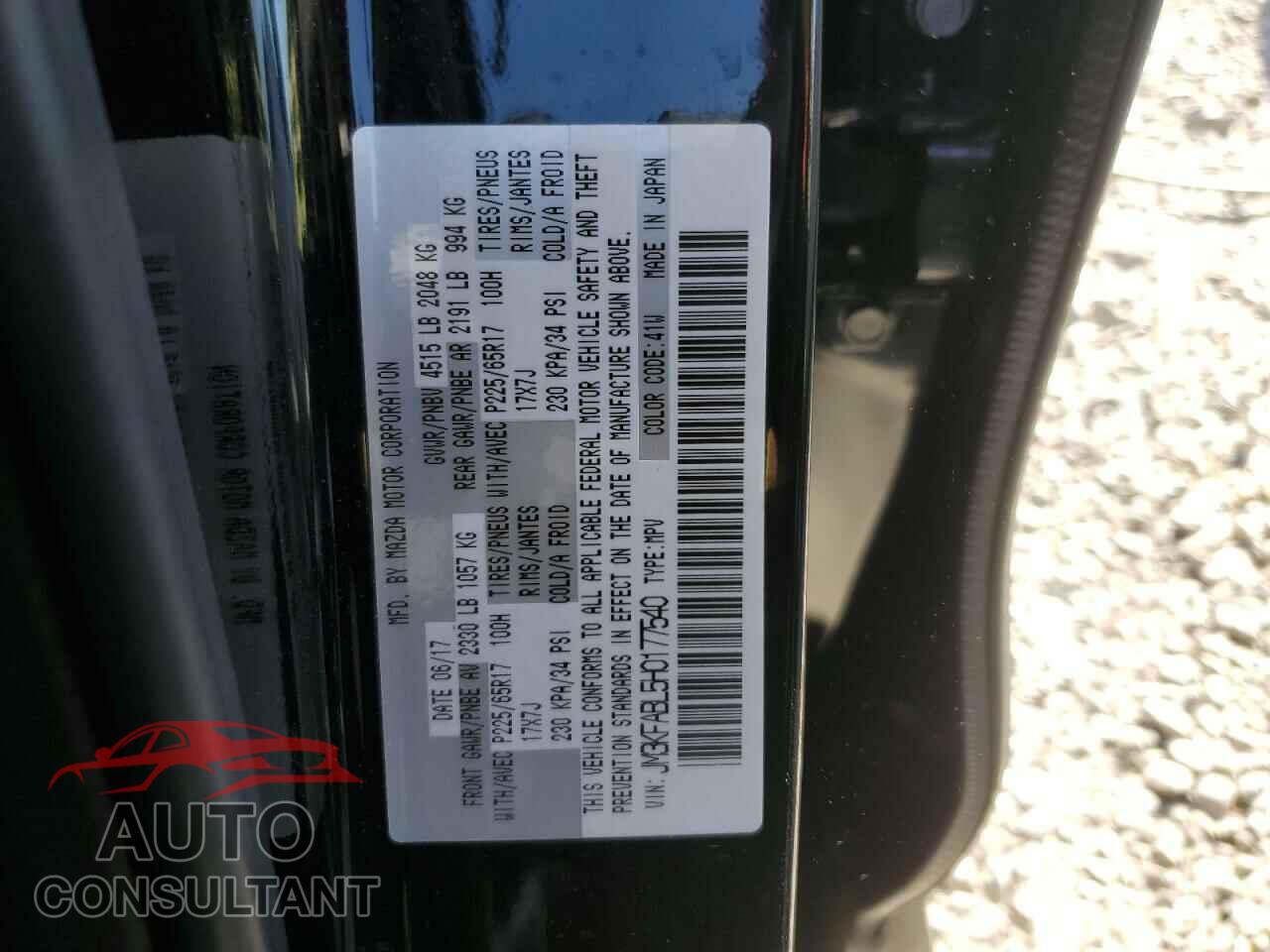 MAZDA CX-5 2017 - JM3KFABL5H0177540