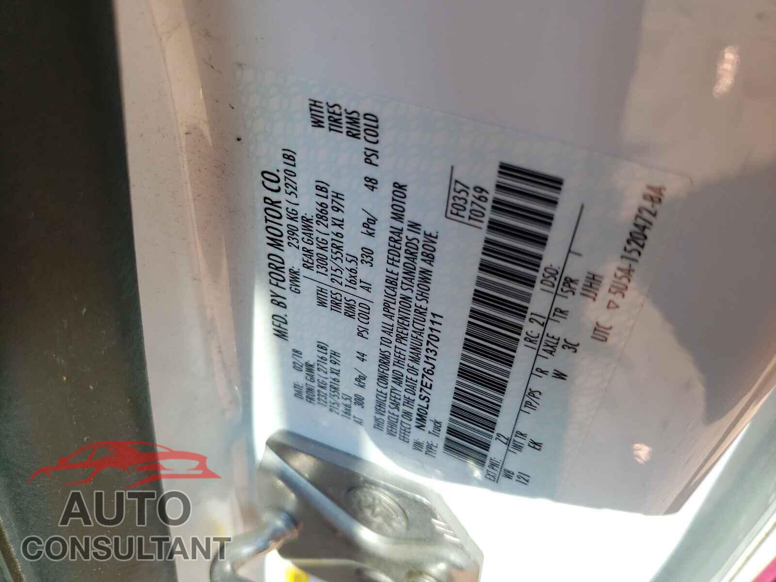 FORD TRANSIT CO 2018 - NM0LS7E76J1370111