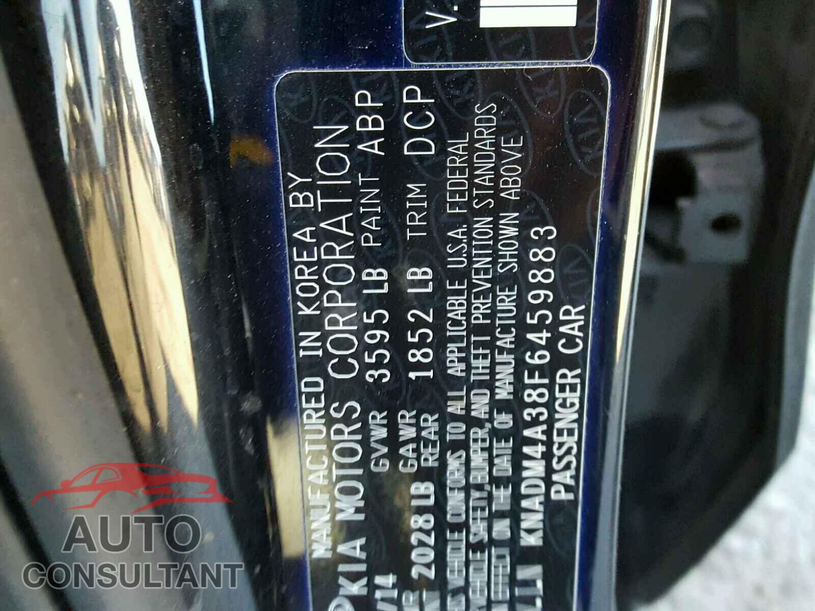 KIA RIO 2015 - KNADM4A38F6459883