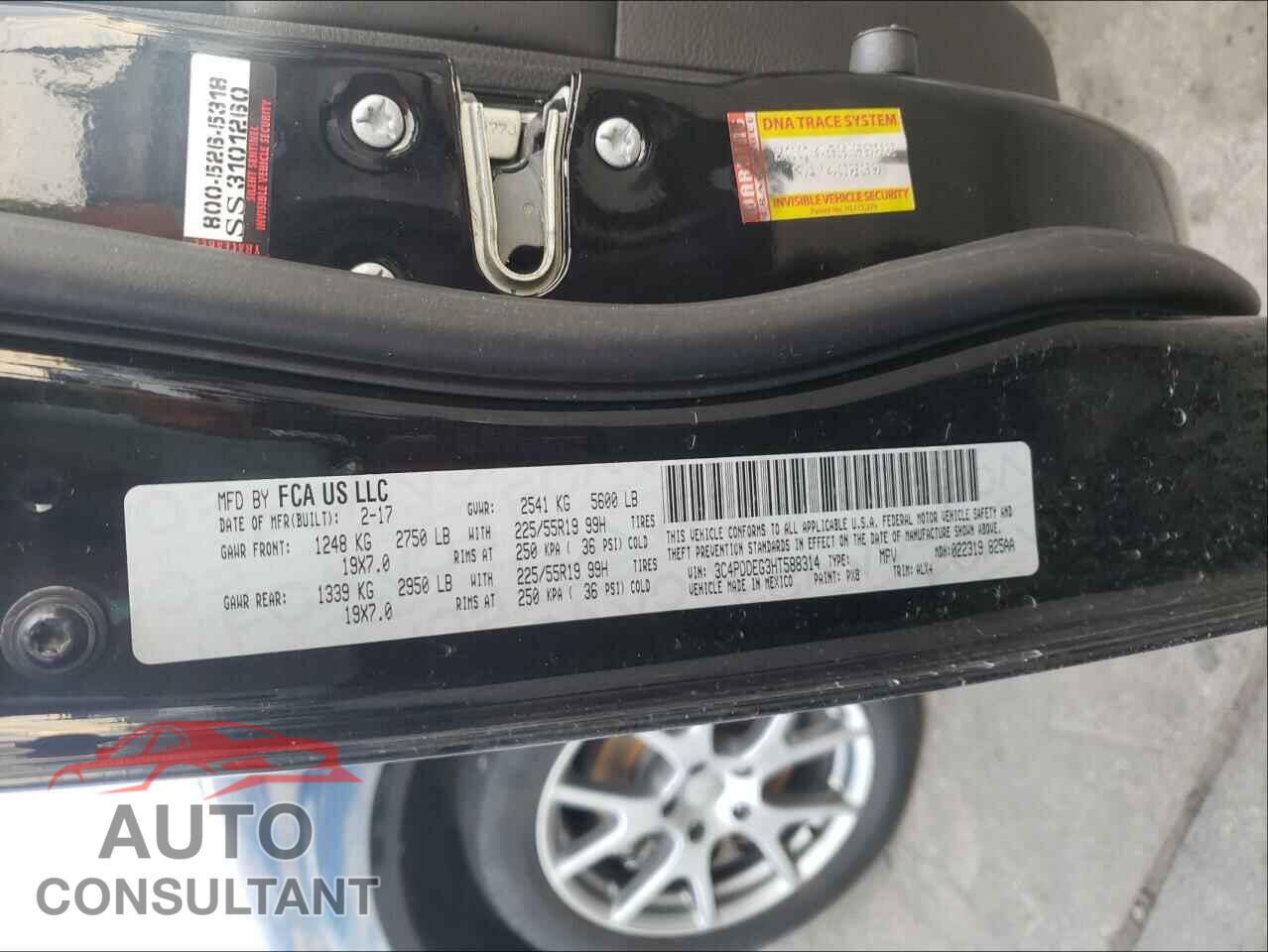 DODGE JOURNEY 2017 - 3C4PDDEG3HT588314