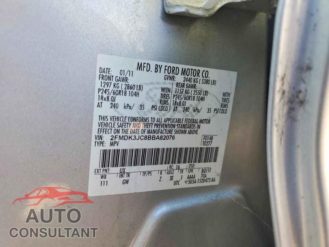 FORD EDGE 2011 - 2FMDK3JC8BBA82076