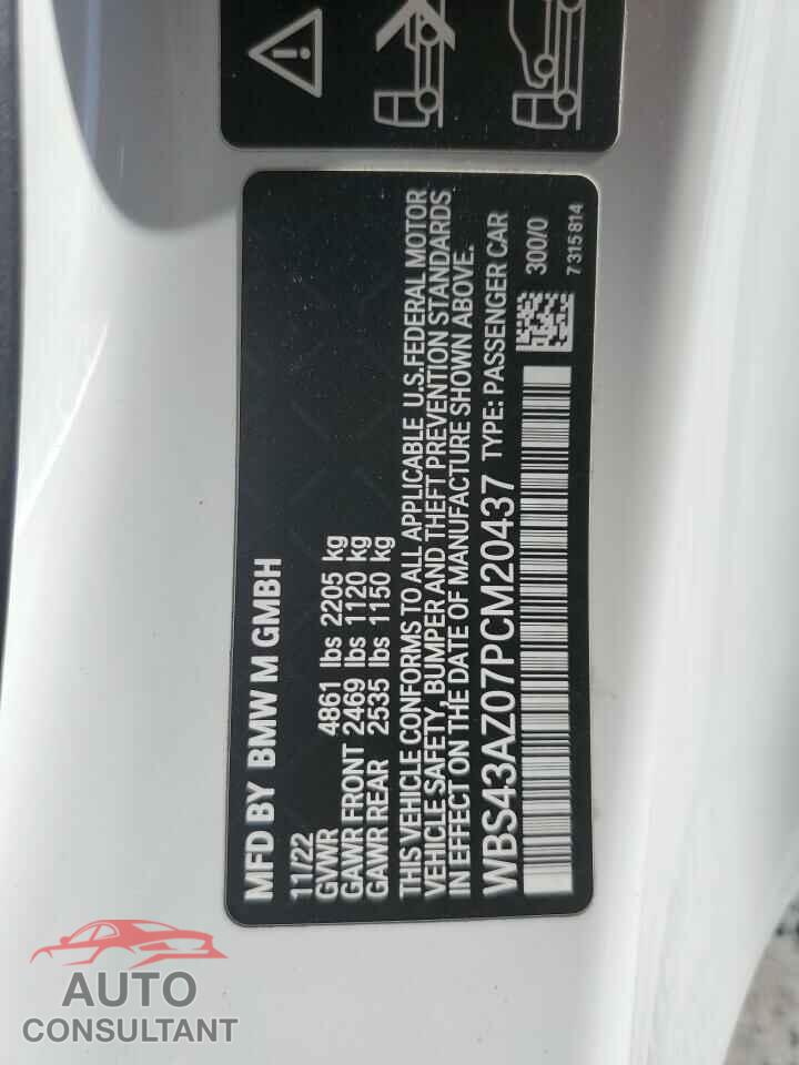 BMW M4 2023 - WBS43AZ07PCM20437