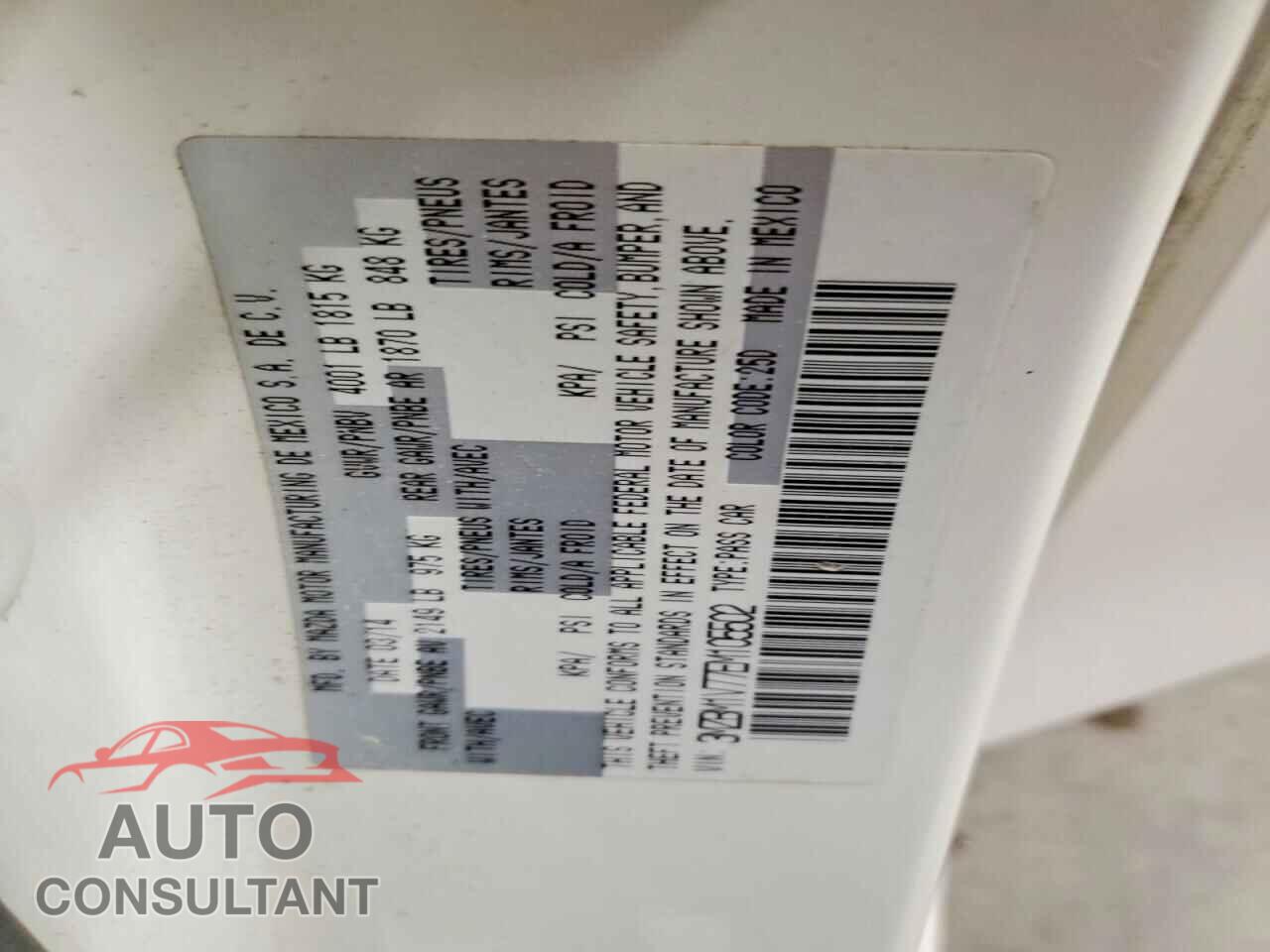 MAZDA 3 2014 - 3MZBM1V77EM105502