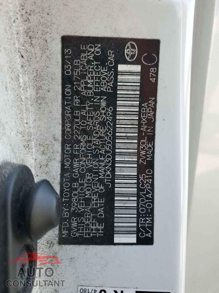 TOYOTA PRIUS 2013 - JTDKN3DU5D5622496