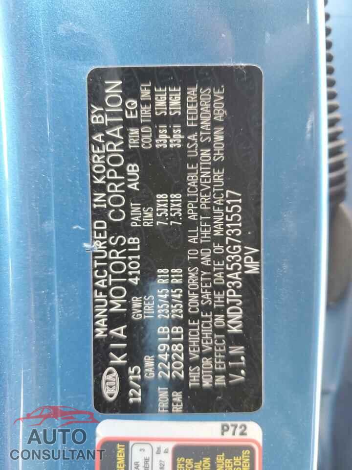 KIA SOUL 2016 - KNDJP3A53G7315517