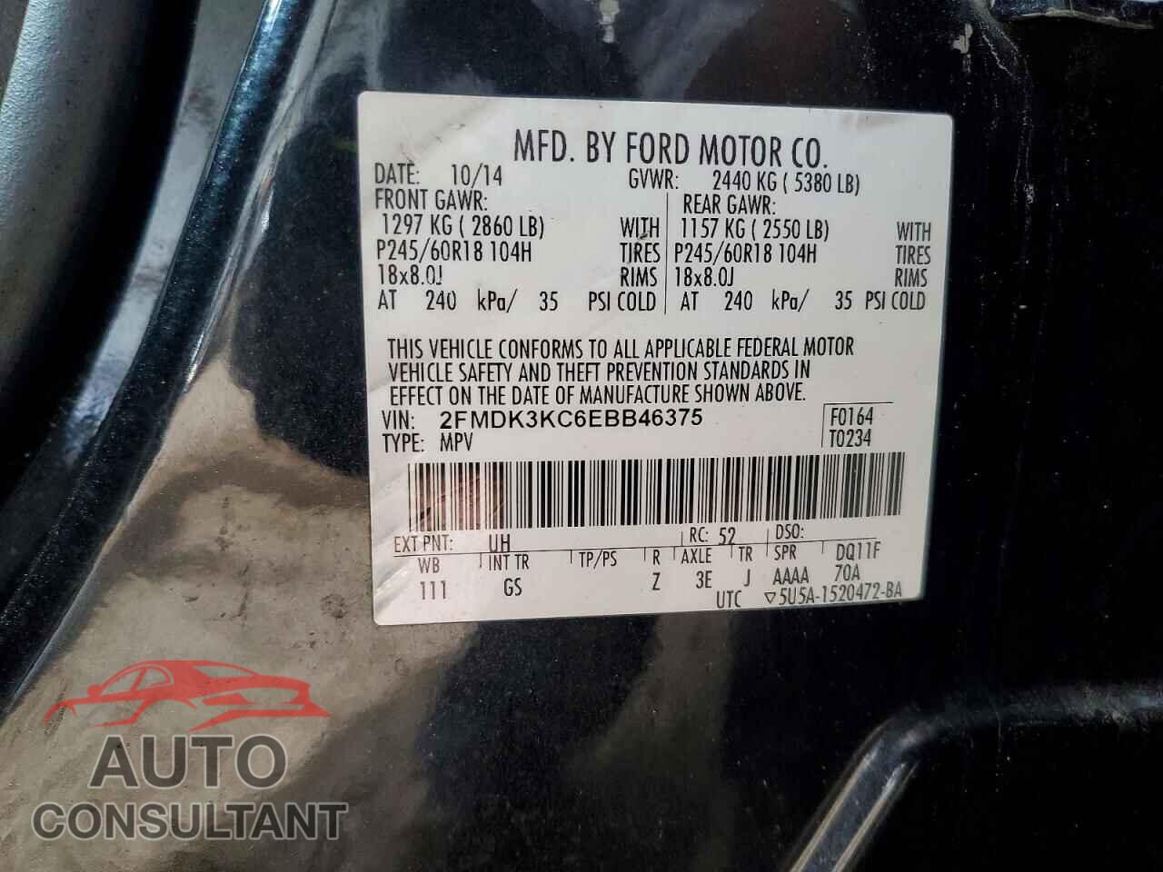 FORD EDGE 2014 - 2FMDK3KC6EBB46375