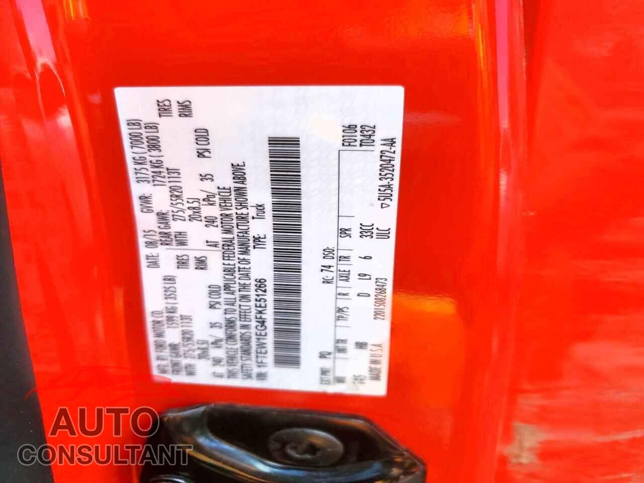 FORD F150 2015 - 1FTEW1EG4FKE51266