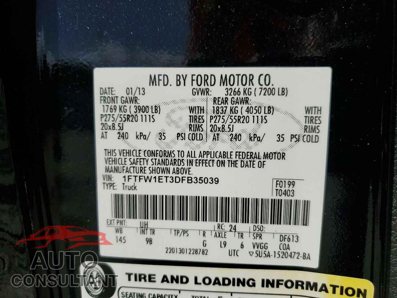 FORD F-150 2013 - 1FTFW1ET3DFB35039
