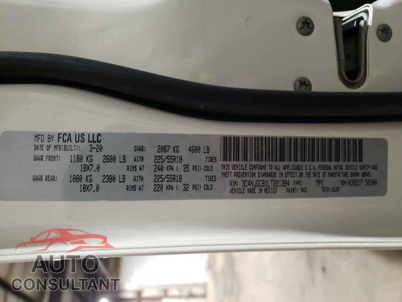 JEEP COMPASS 2020 - 3C4NJDCB1LT221394