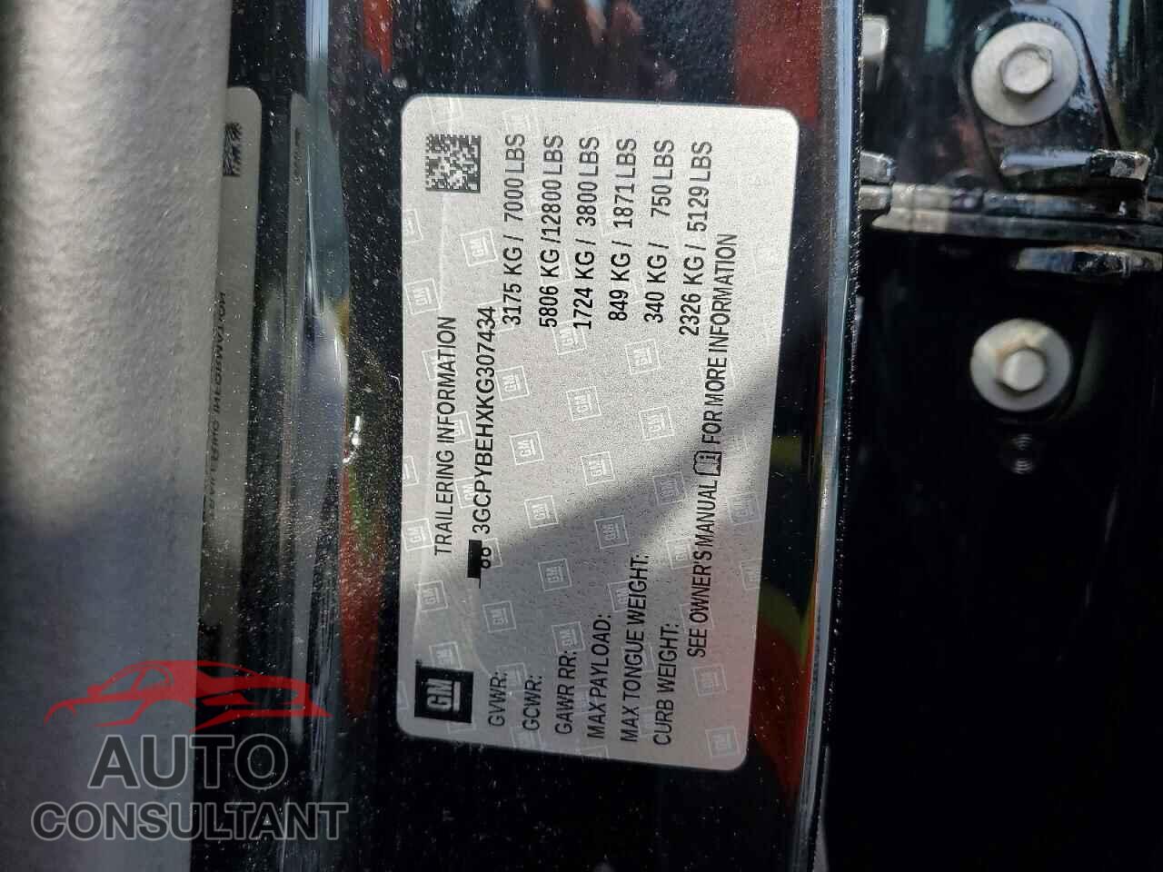 CHEVROLET SILVERADO 2019 - 3GCPYBEHXKG307434