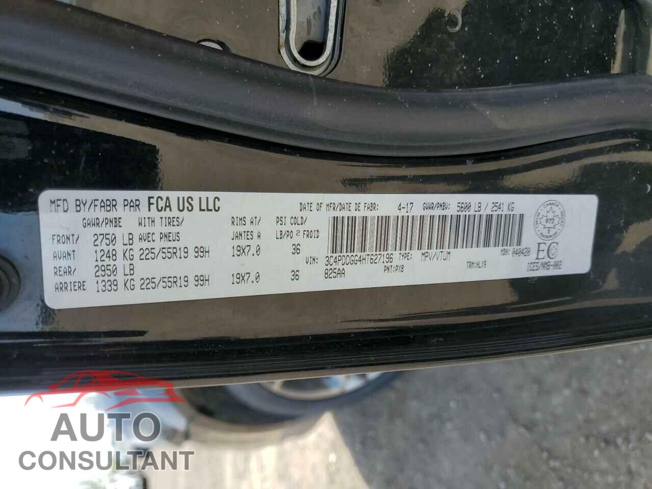 DODGE JOURNEY 2017 - 3C4PDDGG4HT627196