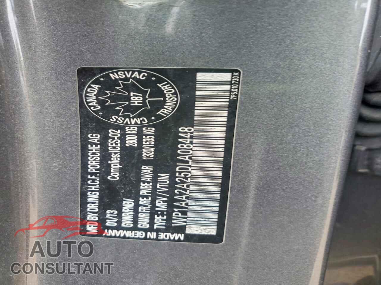 PORSCHE CAYENNE 2013 - WP1AA2A25DLA08448