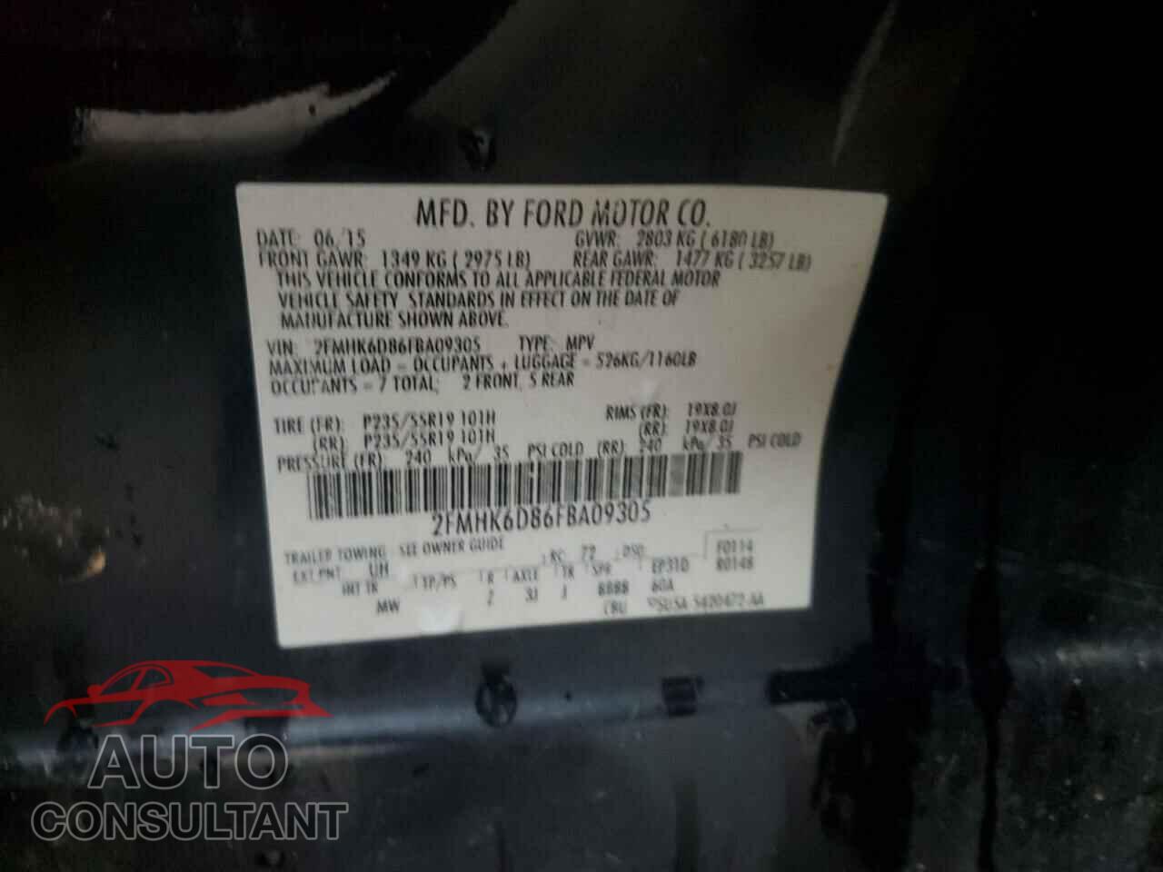 FORD FLEX 2015 - 2FMHK6D86FBA09305