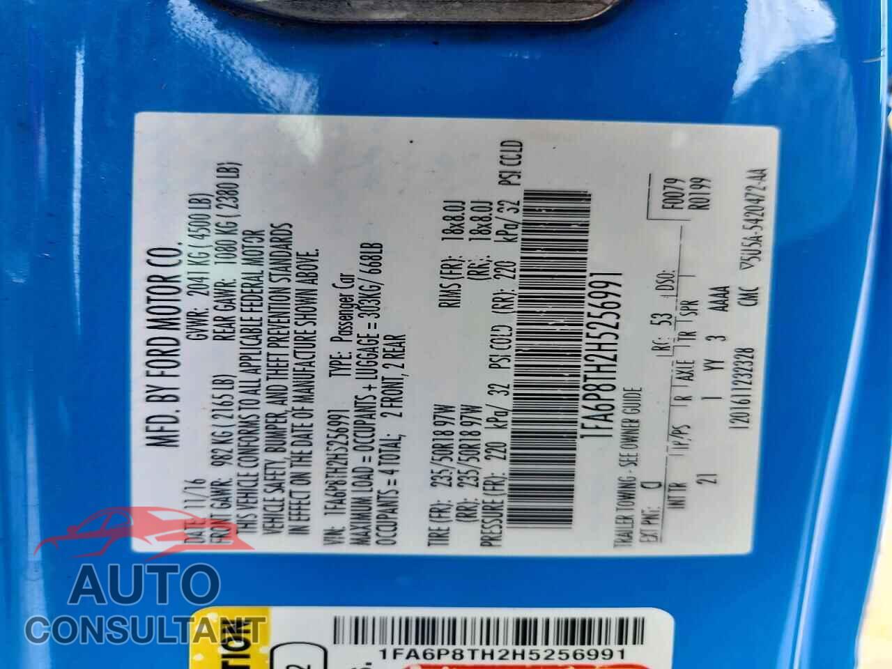 FORD MUSTANG 2017 - 1FA6P8TH2H5256991