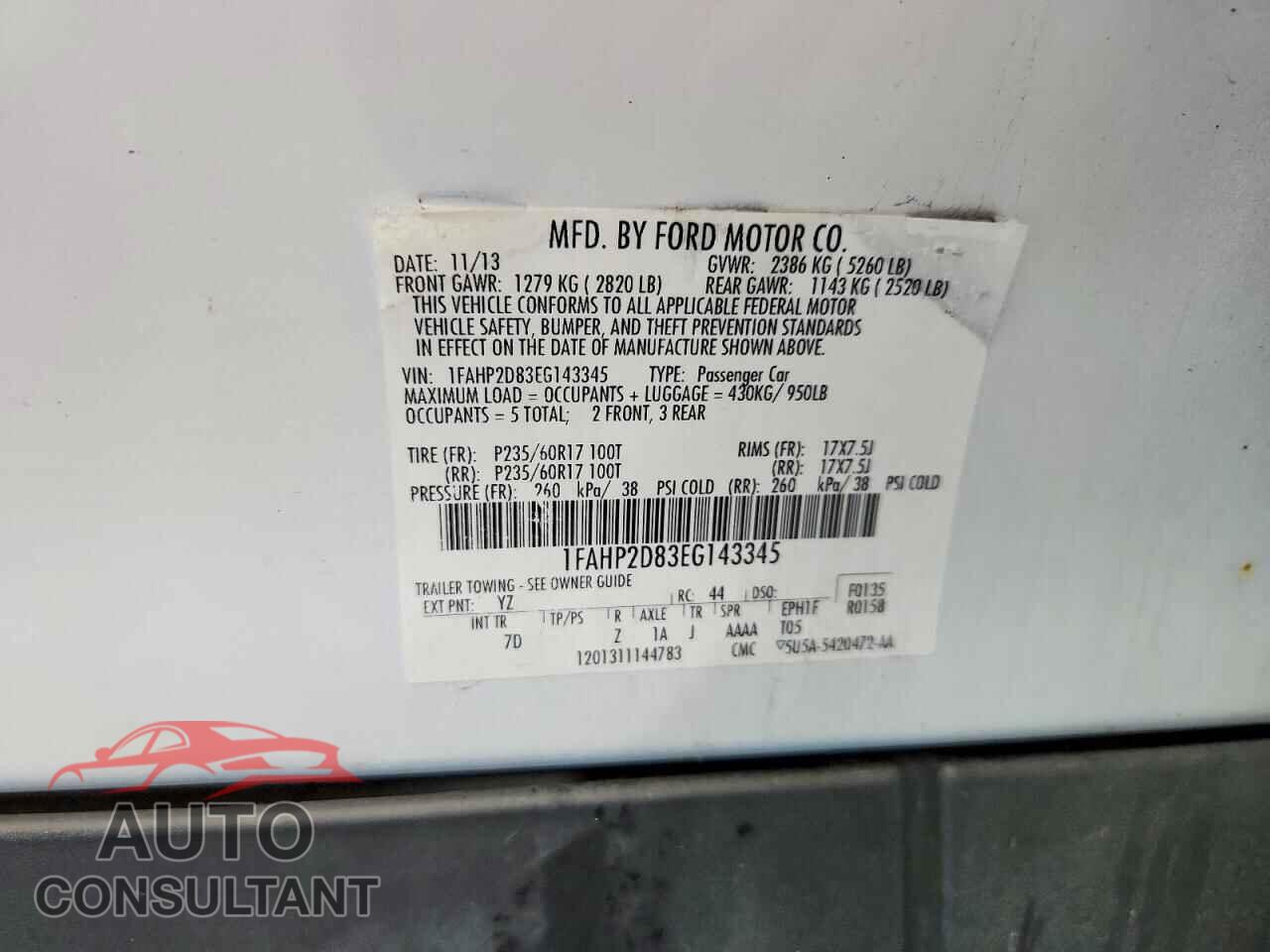 FORD TAURUS 2014 - 1FAHP2D83EG143345
