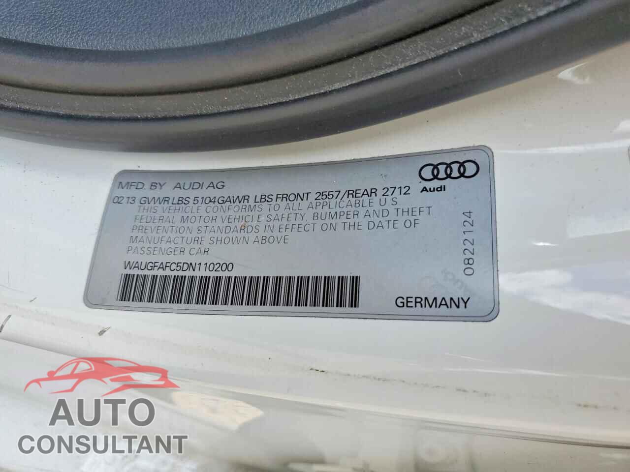 AUDI A6 2013 - WAUGFAFC5DN110200