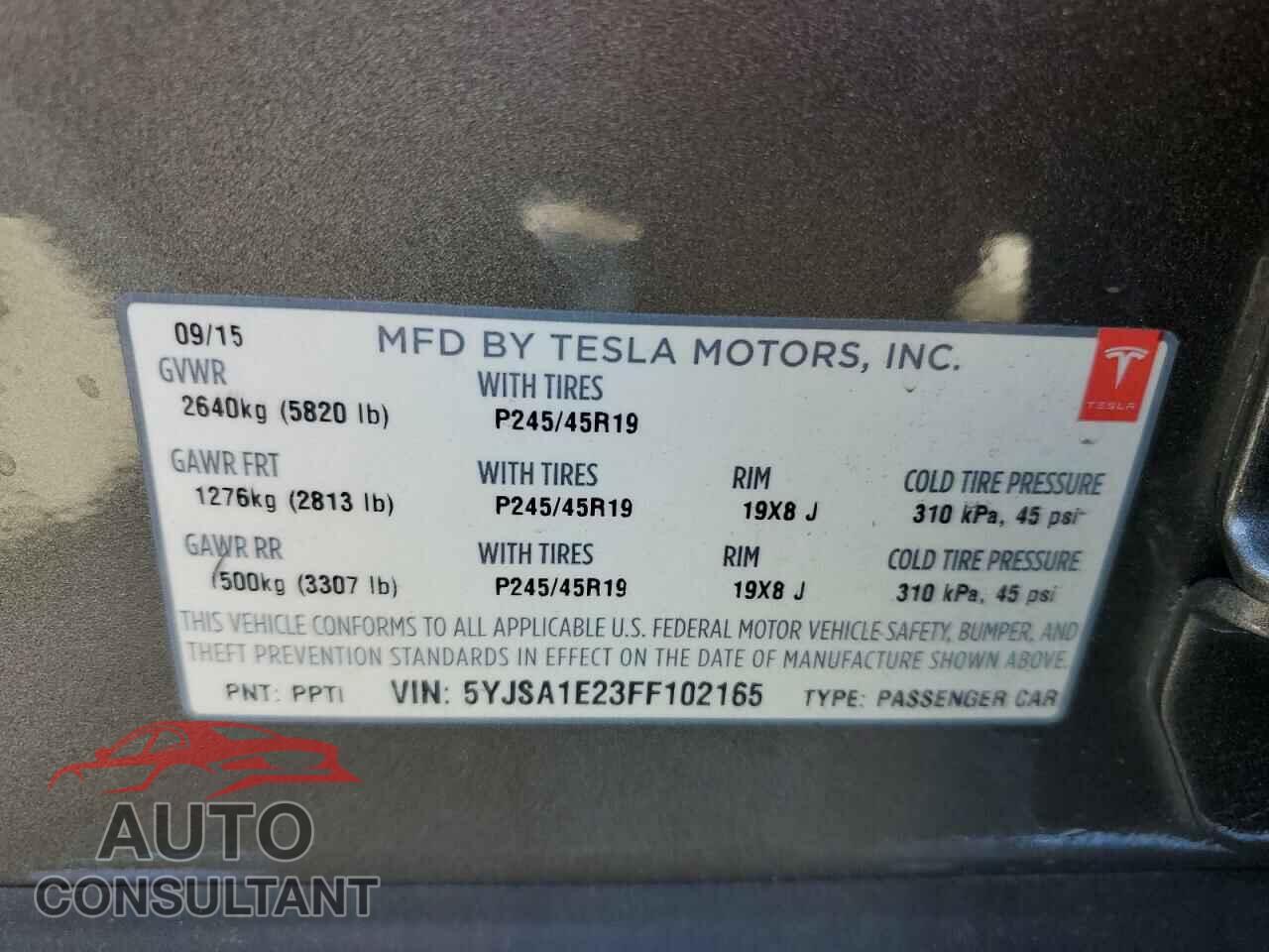 TESLA MODEL S 2015 - 5YJSA1E23FF102165