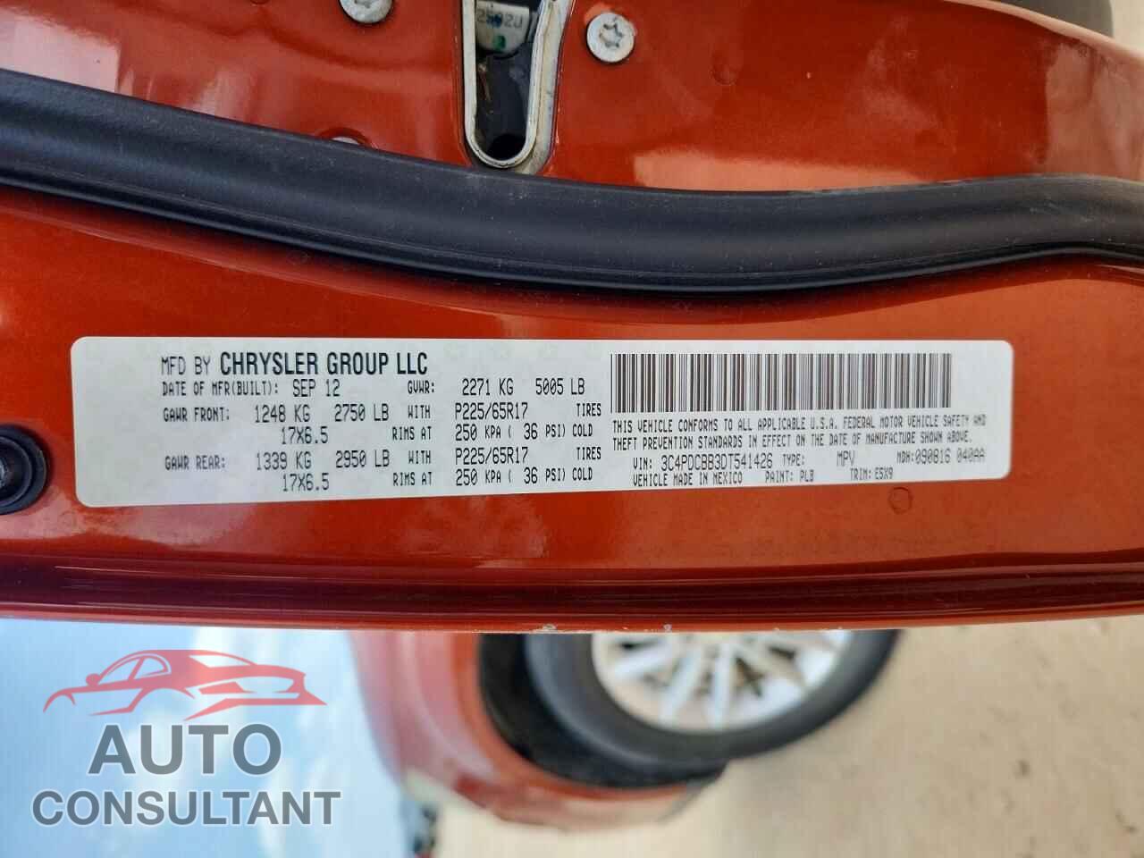 DODGE JOURNEY 2013 - 3C4PDCBB3DT541426