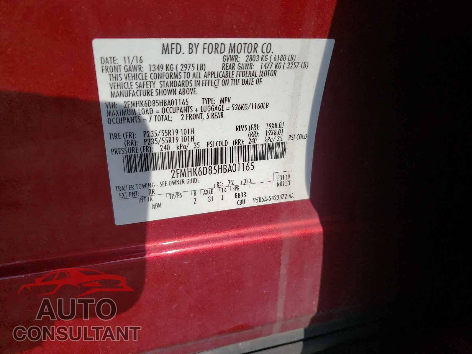 FORD FLEX 2017 - 2FMHK6D85HBA01165