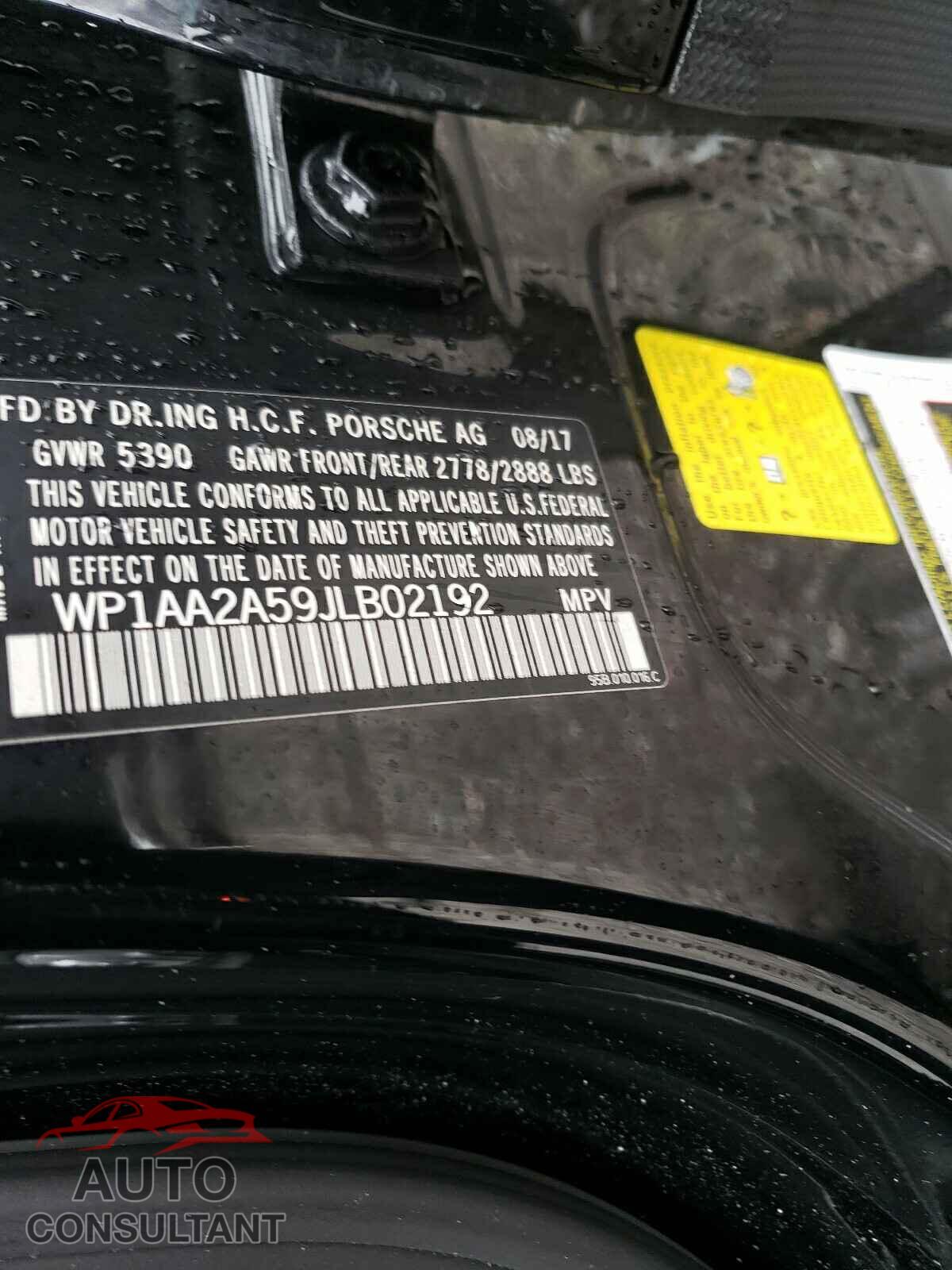 PORSCHE MACAN 2018 - WP1AA2A59JLB02192