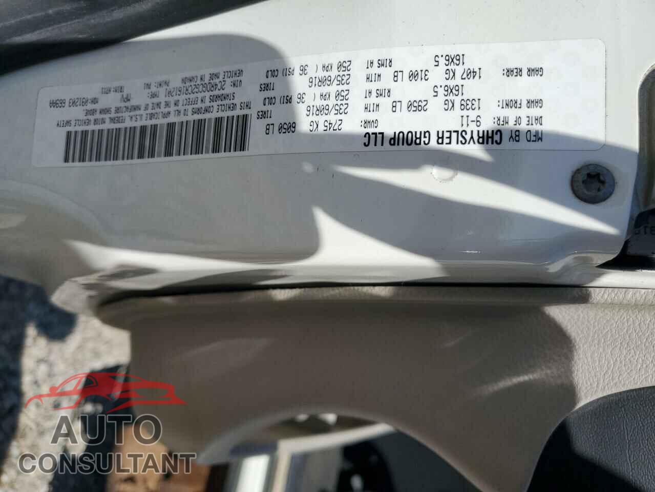 DODGE CARAVAN 2012 - 2C4RDGCG2CR161201