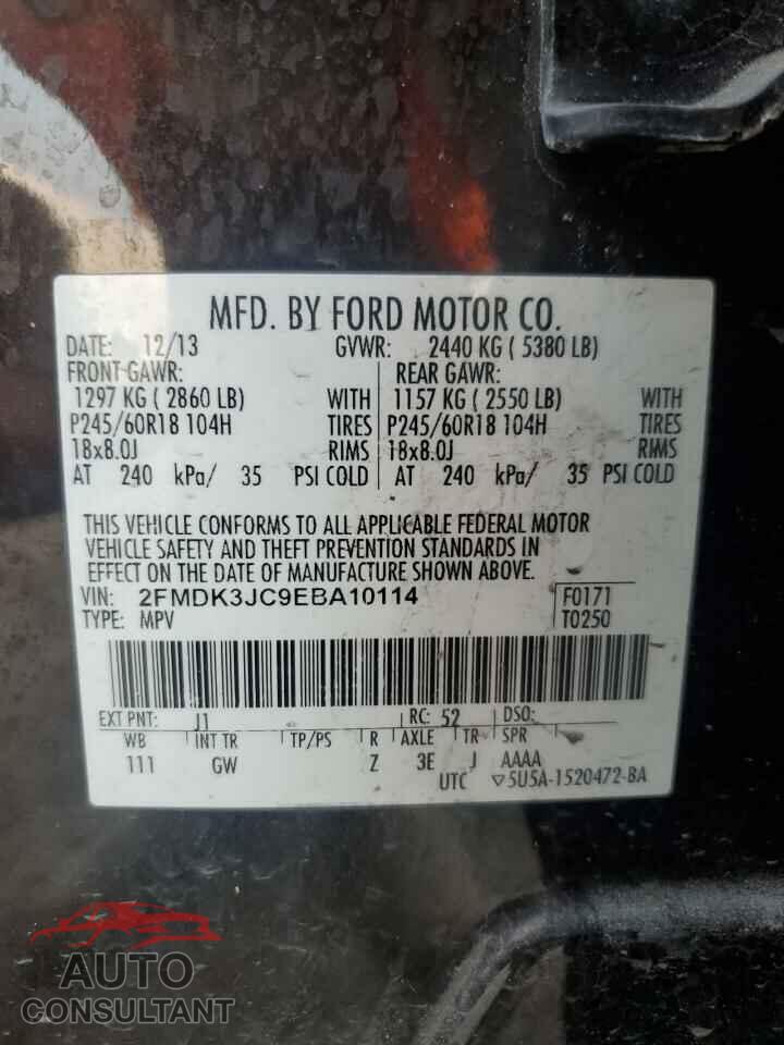 FORD EDGE 2014 - 2FMDK3JC9EBA10114