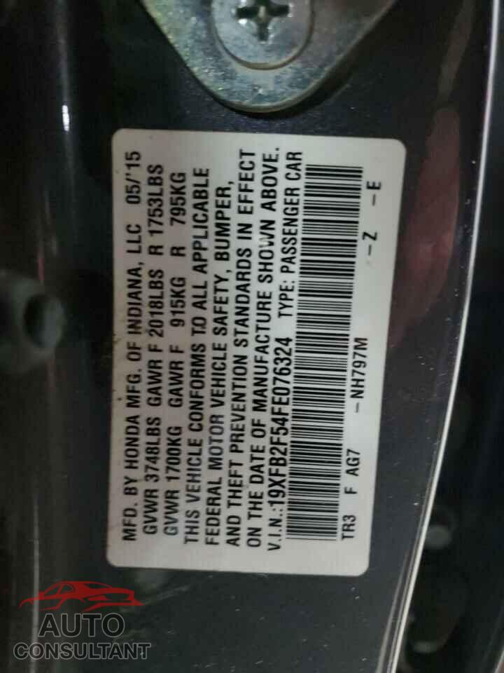 HONDA CIVIC 2015 - 19XFB2F54FE076324