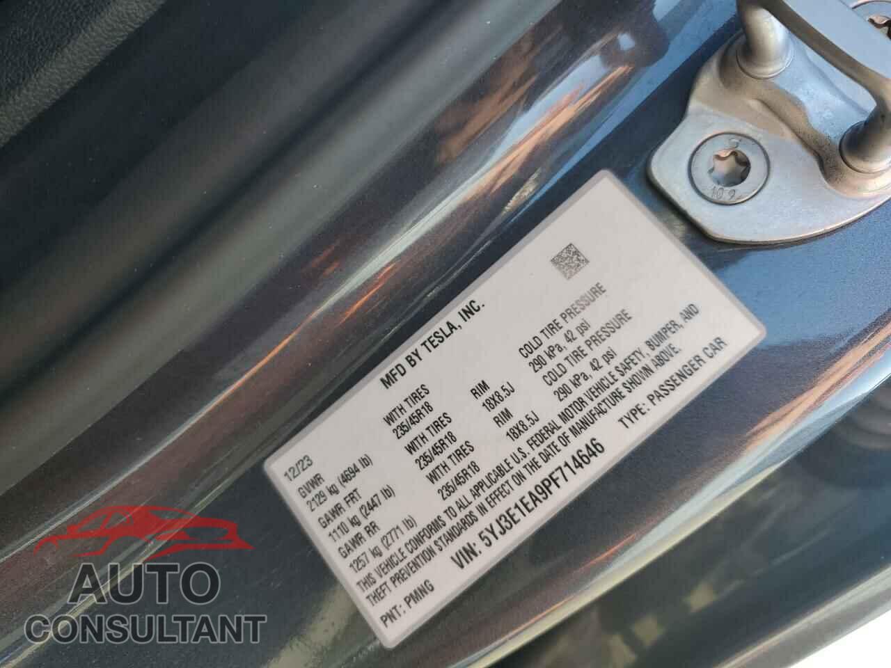 TESLA MODEL 3 2023 - 5YJ3E1EA9PF714646