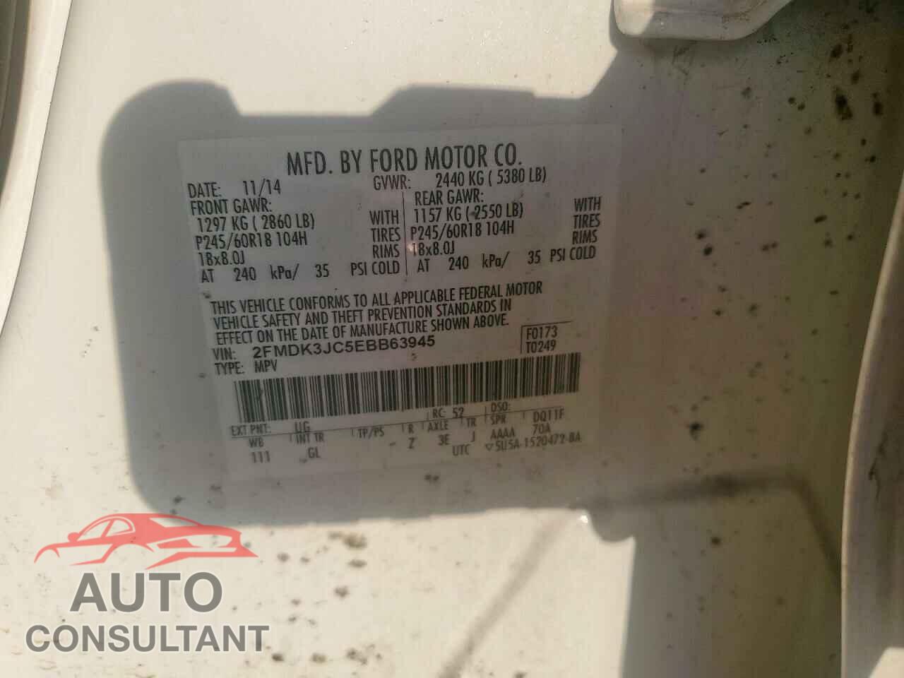 FORD EDGE 2014 - 2FMDK3JC5EBB63945