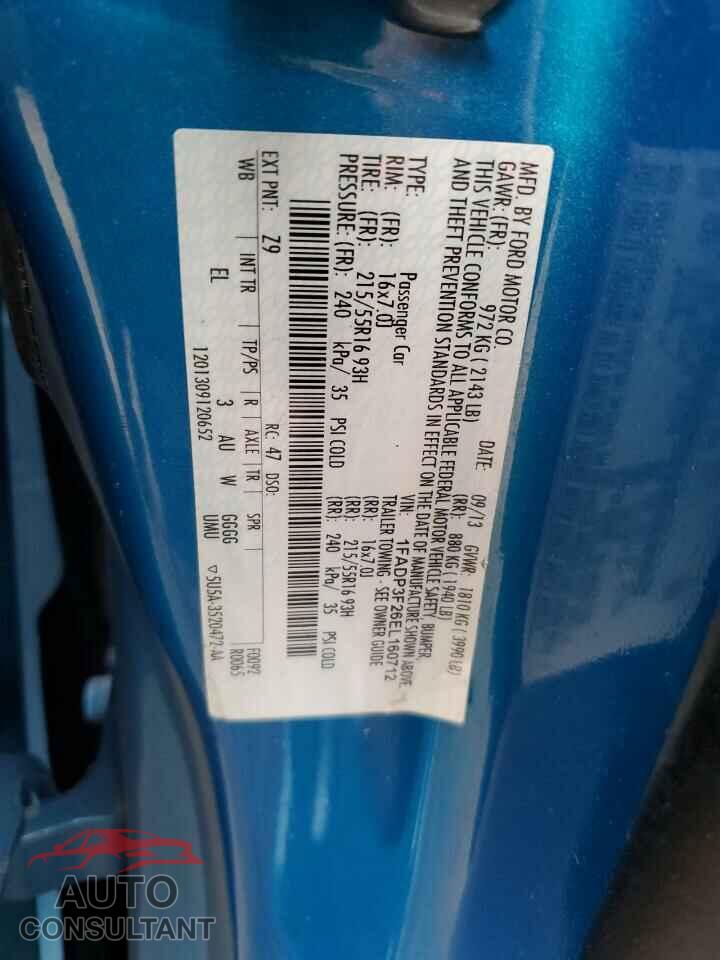 FORD FOCUS 2014 - 1FADP3F26EL160712