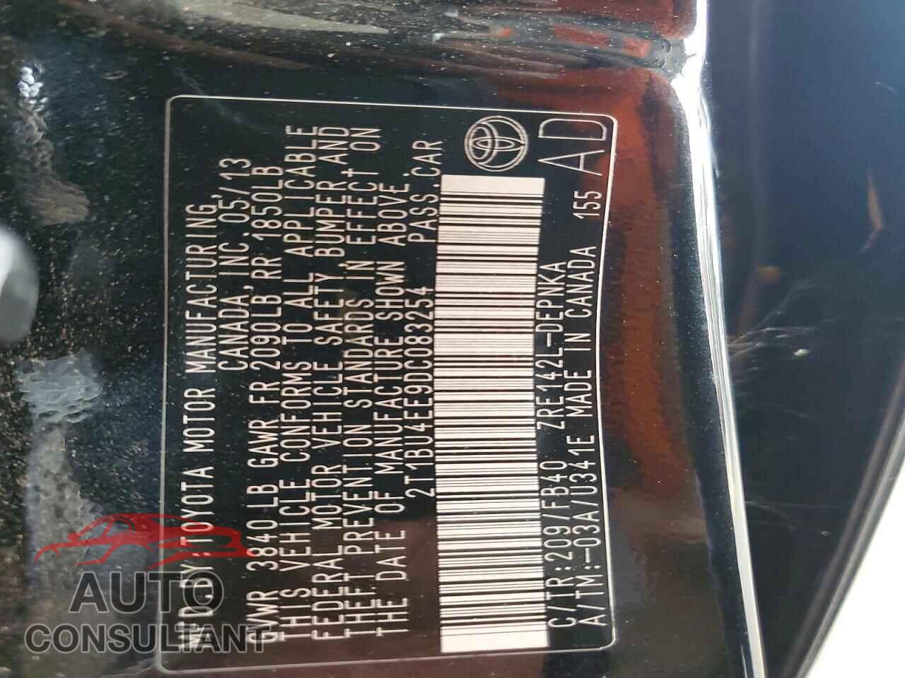 TOYOTA COROLLA 2013 - 2T1BU4EE9DC083254