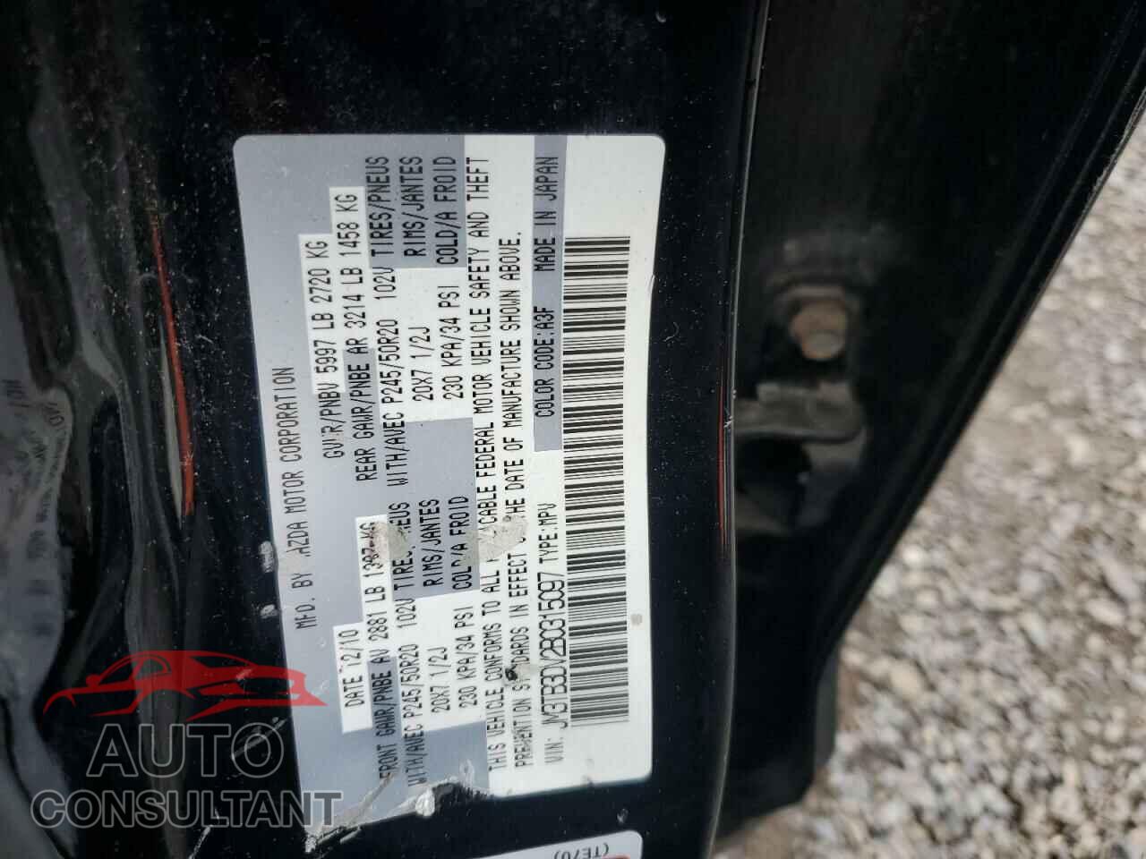 MAZDA CX-9 2011 - JM3TB3DV2B0315097