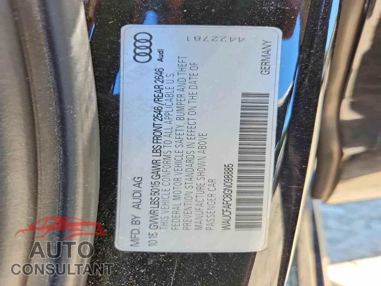 AUDI A6 2016 - WAUCFAFC8GN098885