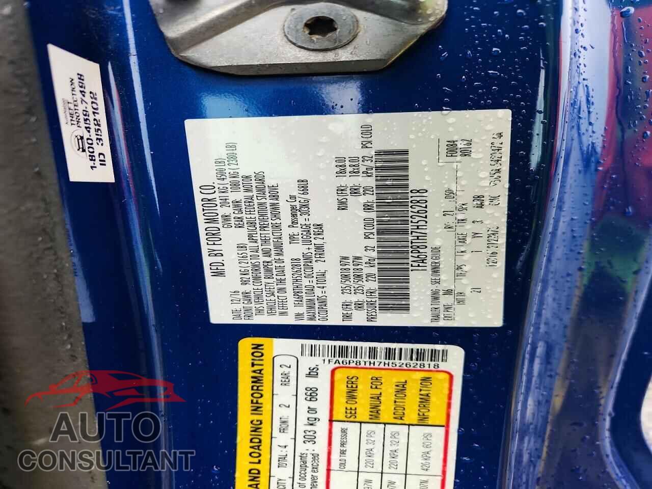 FORD MUSTANG 2017 - 1FA6P8TH7H5262818