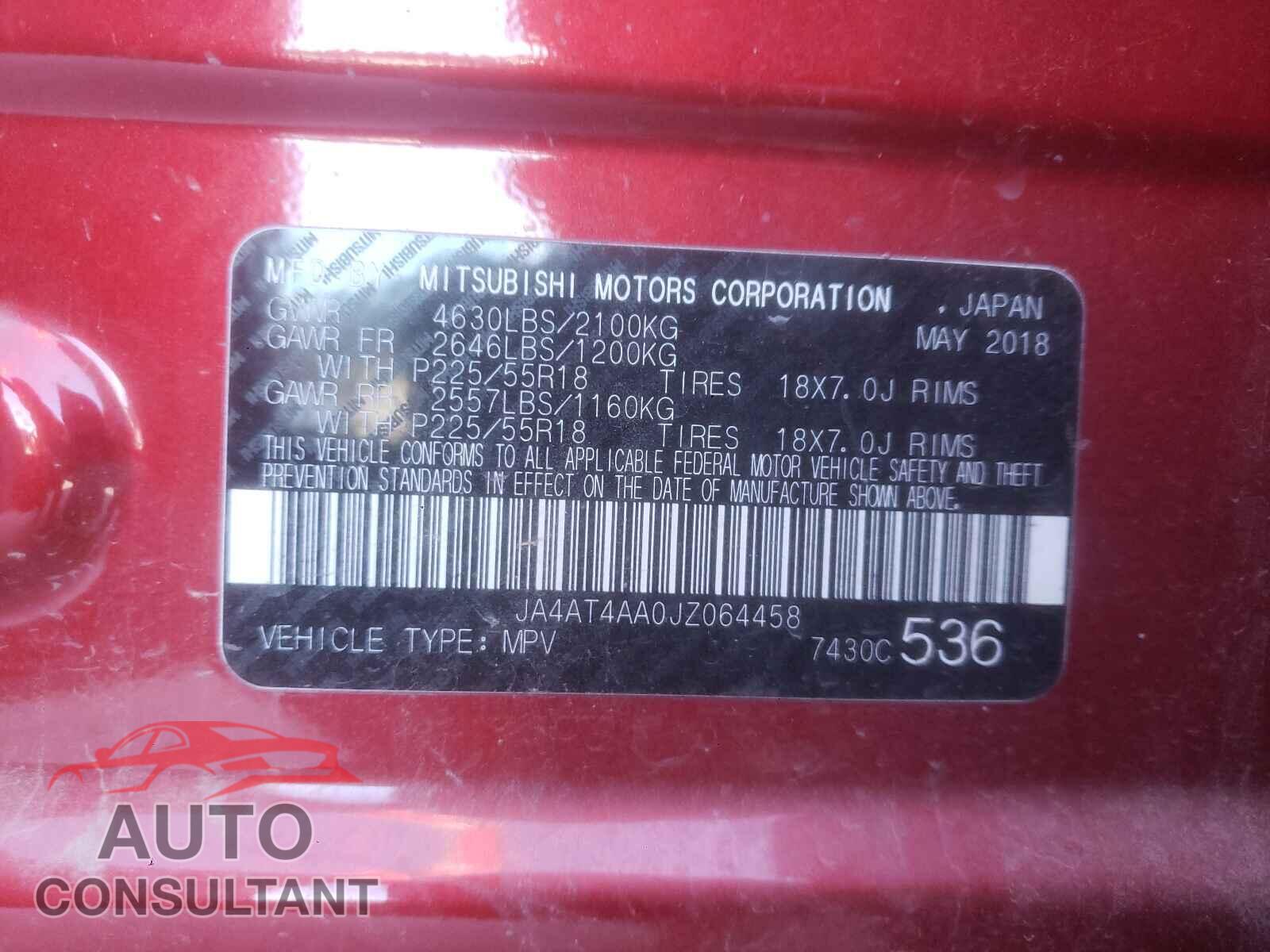 MITSUBISHI ECLIPSE 2018 - JA4AT4AA0JZ064458
