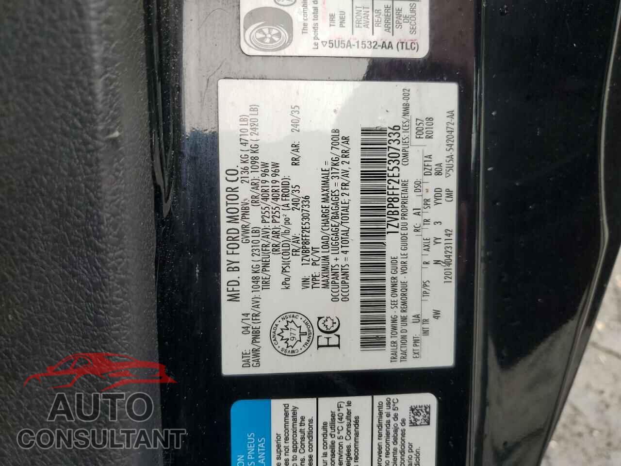 FORD MUSTANG 2014 - 1ZVBP8FF2E5307336