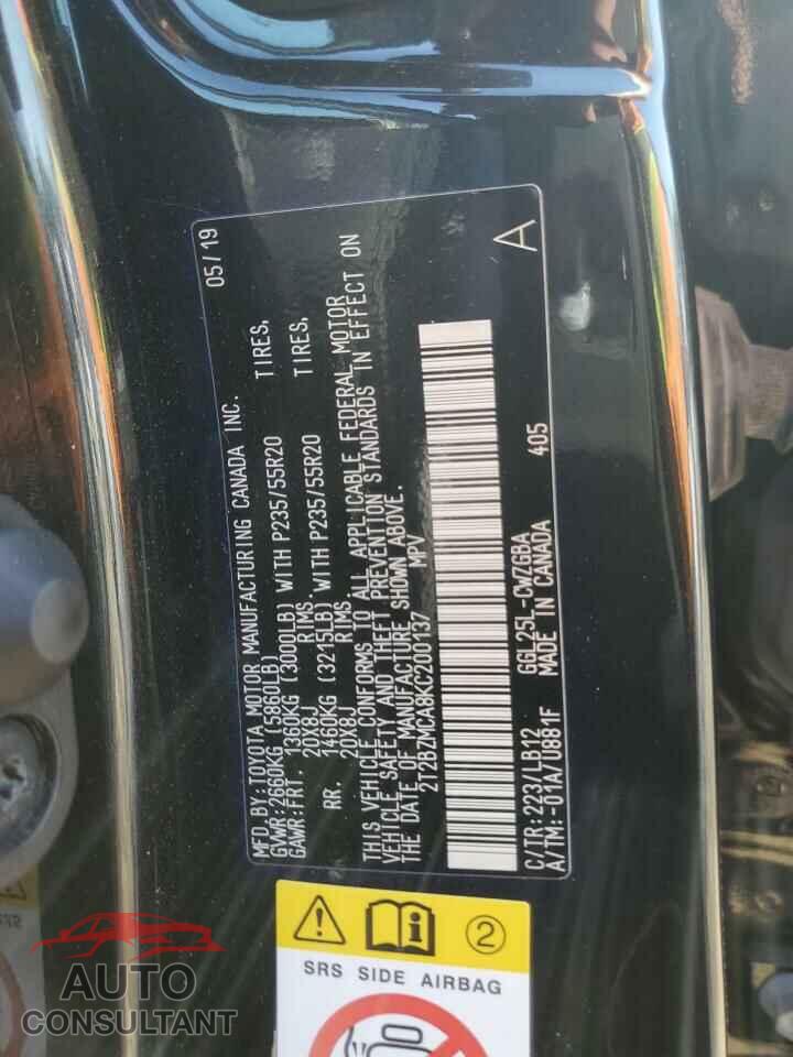 LEXUS RX350 2019 - 2T2BZMCA8KC200137