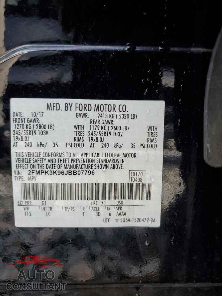 FORD EDGE 2018 - 2FMPK3K96JBB07796