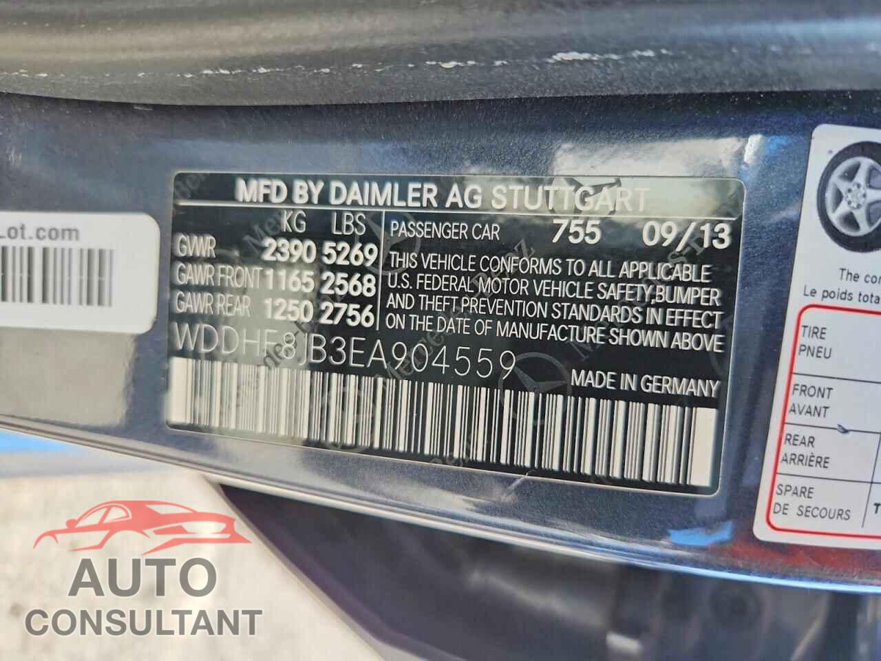 MERCEDES-BENZ E-CLASS 2014 - WDDHF8JB3EA904559
