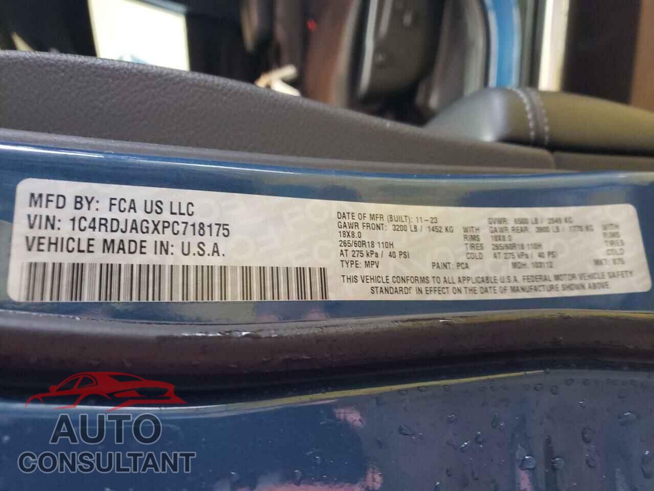 DODGE DURANGO 2023 - 1C4RDJAGXPC718175