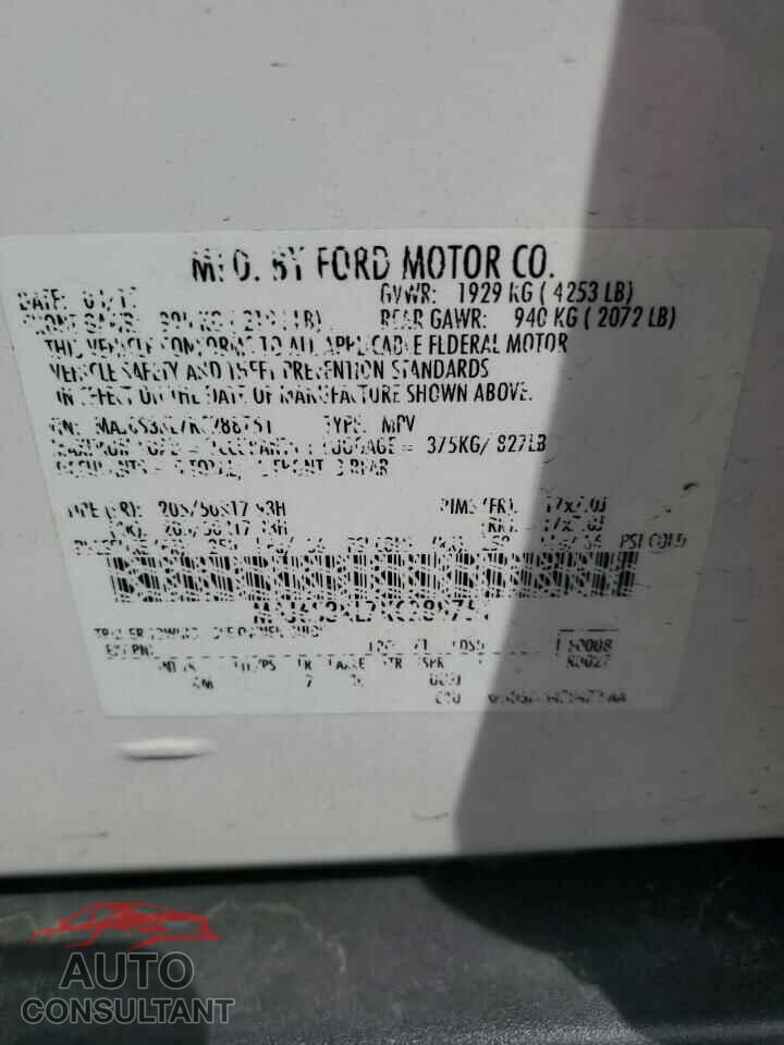 FORD ECOSPORT 2019 - MAJ6S3KL7KC288751