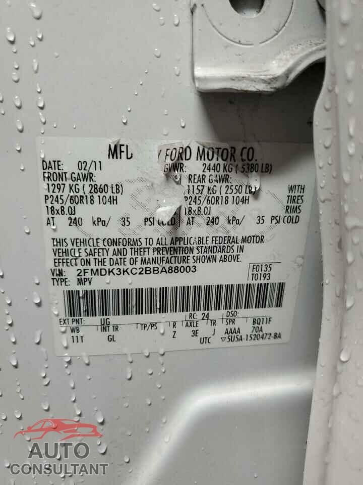 FORD EDGE 2011 - 2FMDK3KC2BBA88003