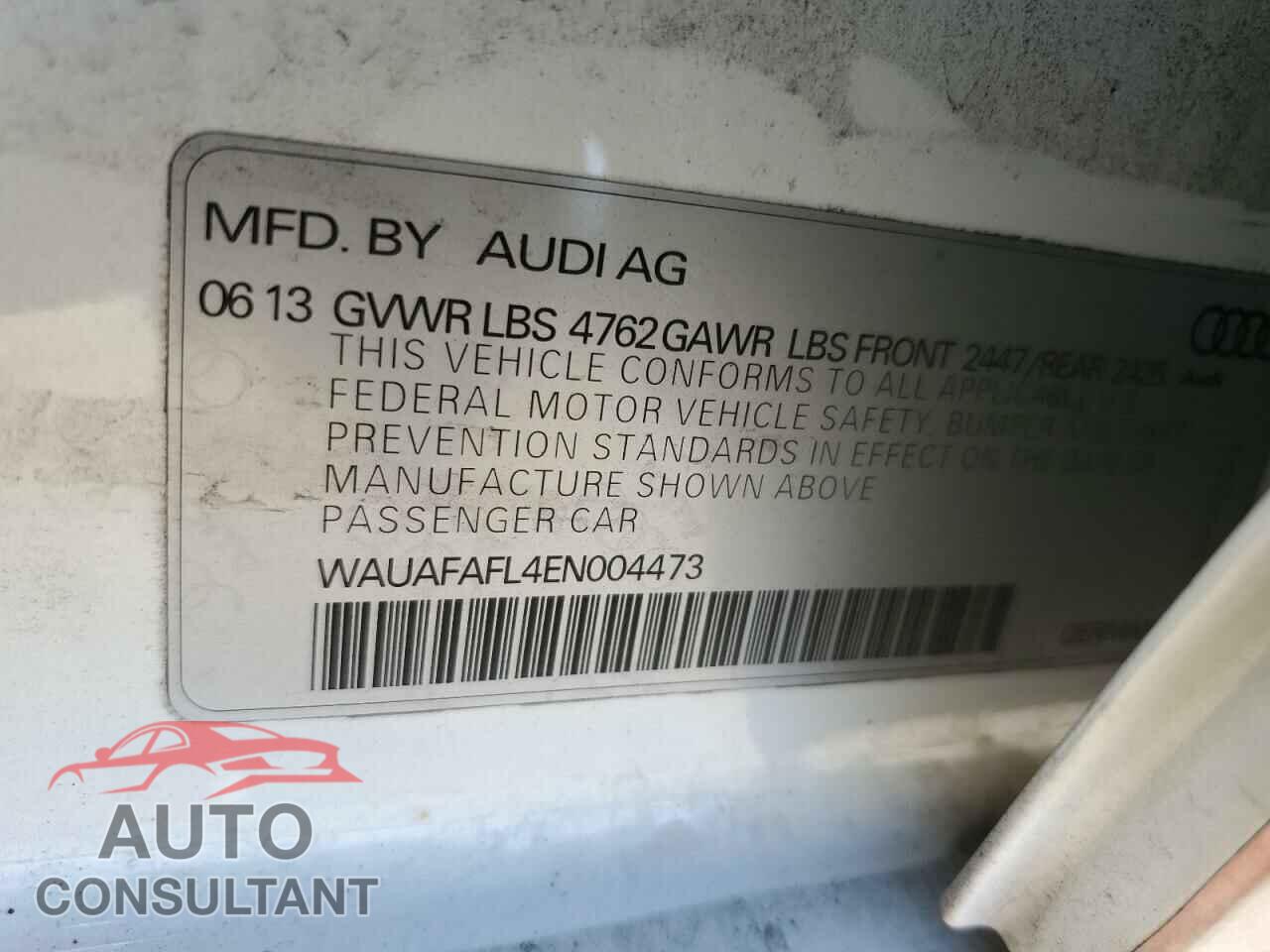 AUDI A4 2014 - WAUAFAFL4EN004473