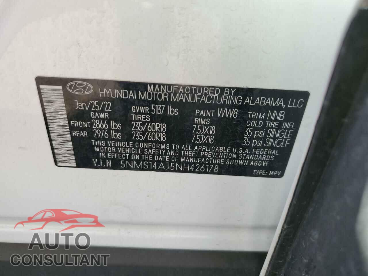 HYUNDAI SANTA FE 2022 - 5NMS14AJ5NH426178