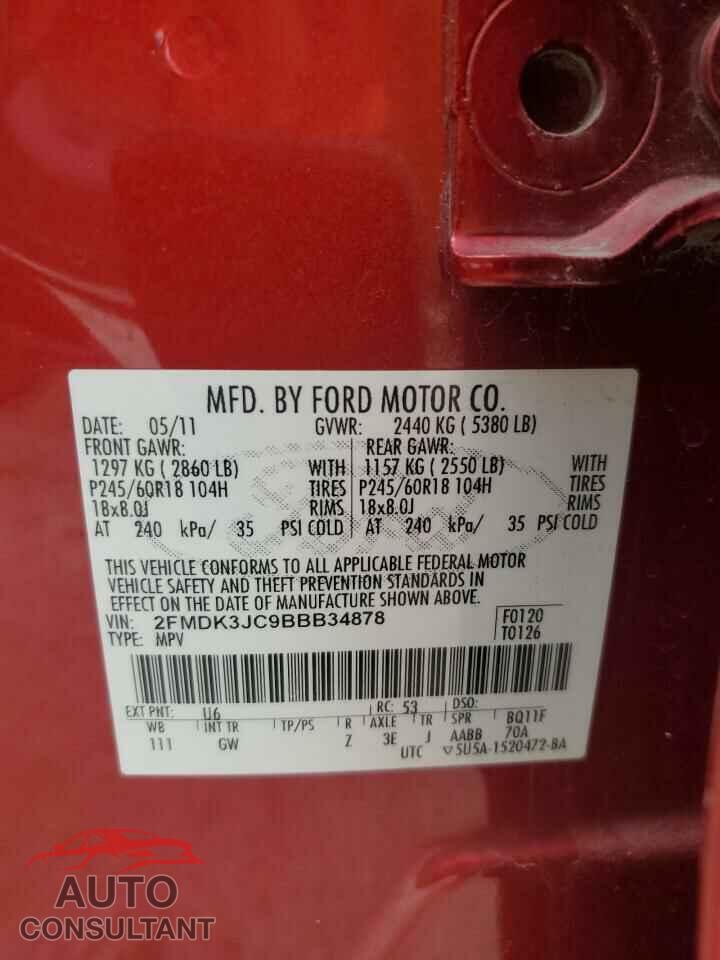 FORD EDGE 2011 - 2FMDK3JC9BBB34878