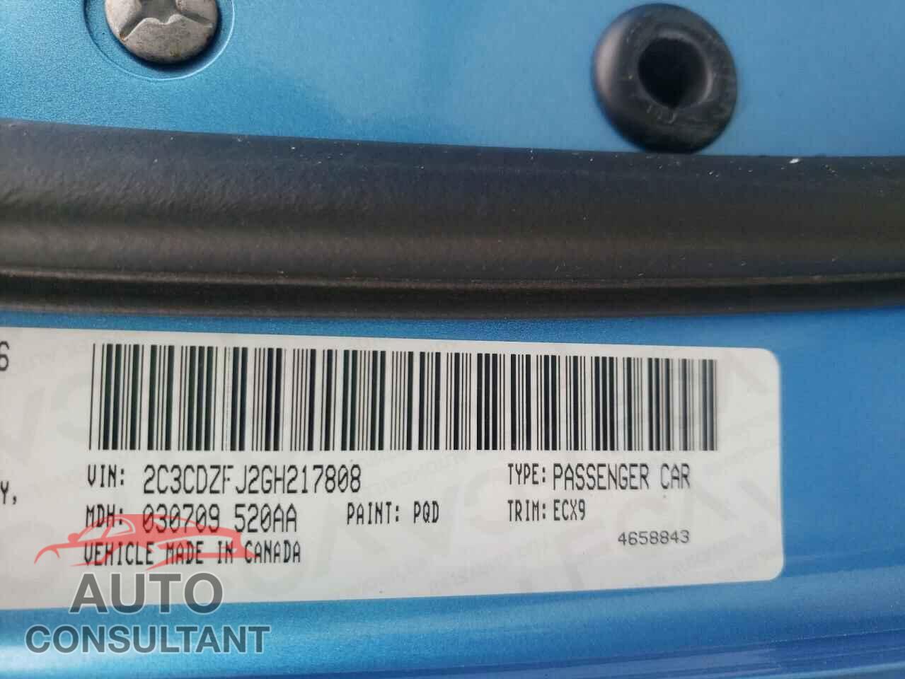 DODGE CHALLENGER 2016 - 2C3CDZFJ2GH217808