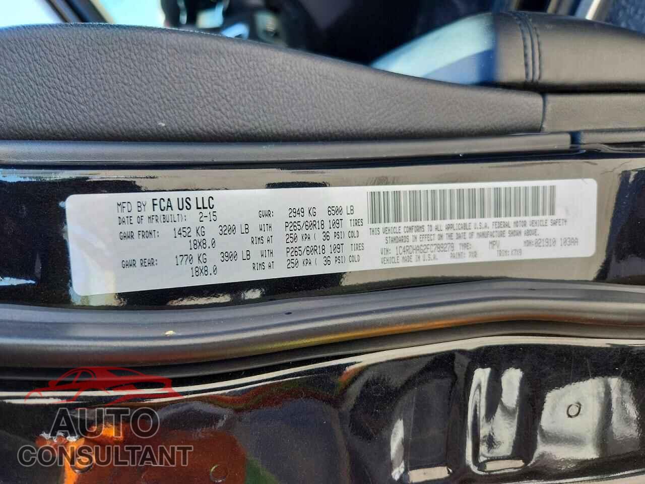 DODGE DURANGO 2015 - 1C4RDHAG2FC789278